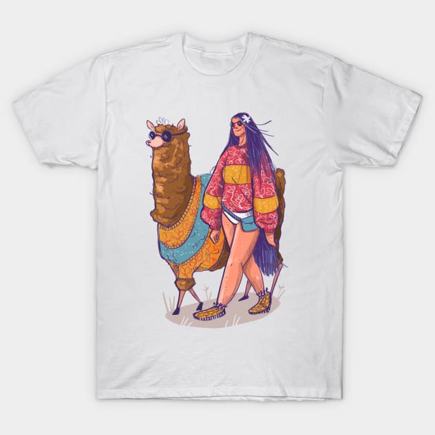 Cool Alpaca T-Shirt by Annada Menon